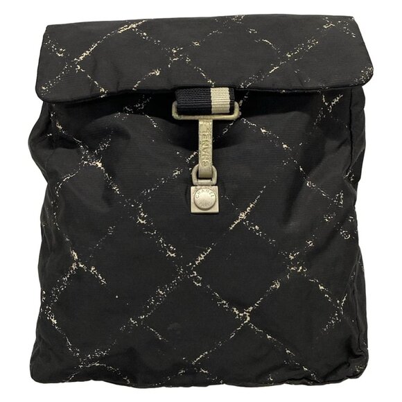 CHANEL Old Travel Line Black White Nylon Backpack bran-437-090325 main image 6